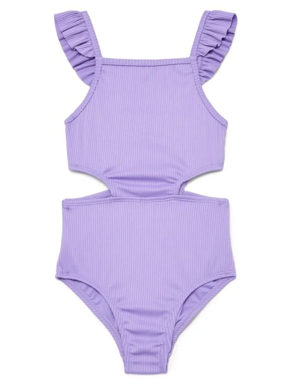 CUTOUT RIB KNIT UPF 50 LAVANDER - ONE PIECE SWIMSUIT